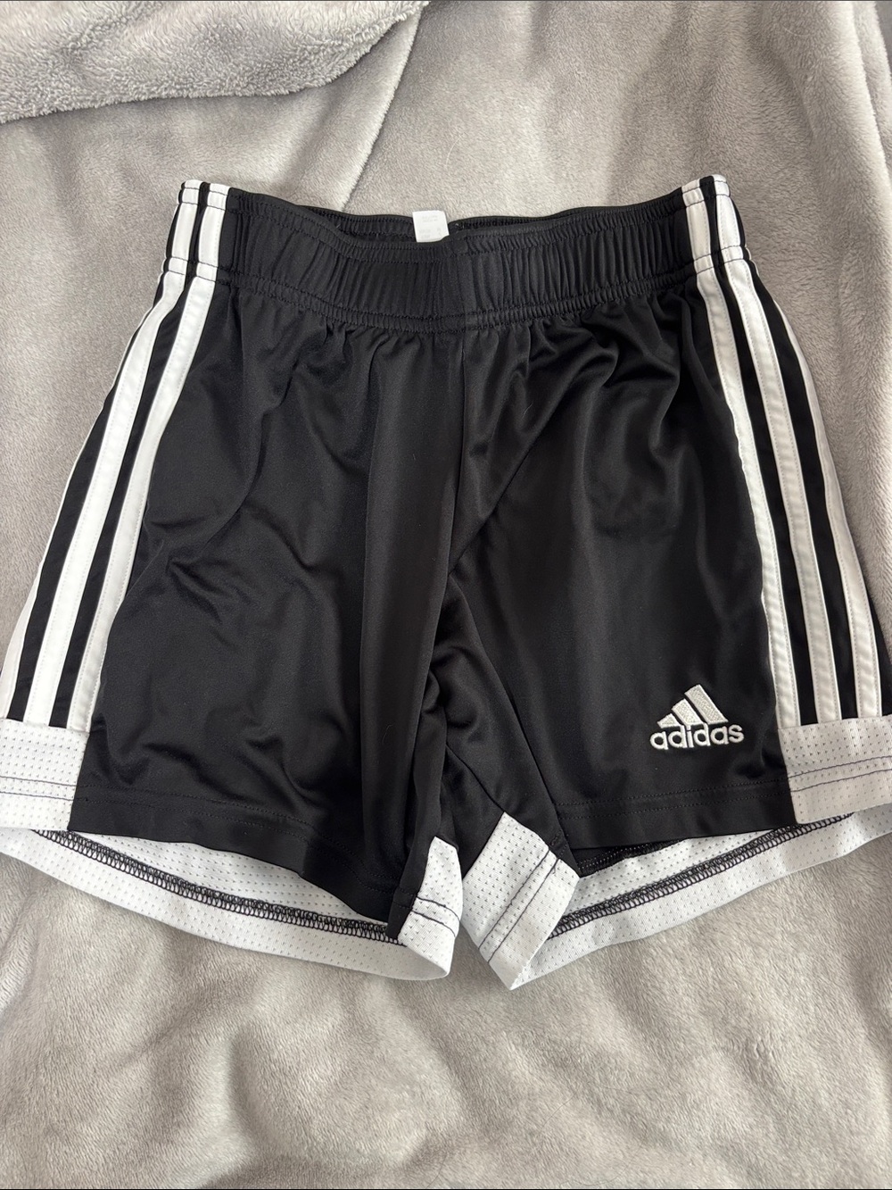 adidas Black Shorts with White Three-Stripe Accents